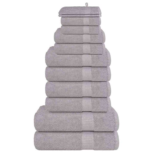 vidaXL Ensemble de serviettes FROGN 12 pcs gris 360 g/m²