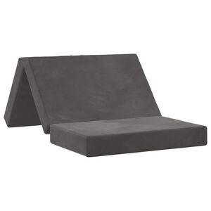 vidaXL Canap&eacute;-lit pliable 100 x 67 x 45 cm Gris fonc&eacute;