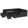 vidaXL Ensemble de canap&eacute; de jardin 13 pc 12-Nombre de places Noir