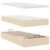 VidaXL Cadre de lit ottoman avec matelas crème 160x200 cm tissu
