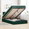 vidaXL Lit ottoman avec matelas et LED vert fonc&eacute; 90x200cm velours