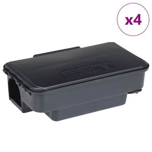 vidaXL Pi&egrave;ges &agrave; souris 4 pcs noir 22x12,5x7,5 cm