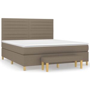 vidaXL Sommier &agrave; lattes de lit avec matelas Taupe 180x200 cm Tissu