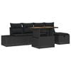 vidaXL Ensemble de canap&eacute; de jardin 6 pc Noir polyrotin