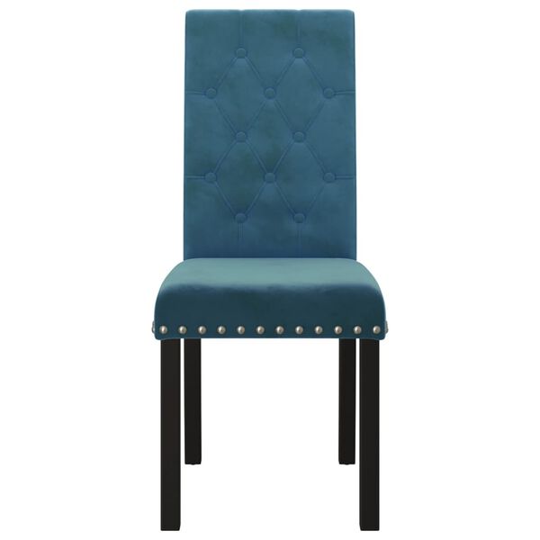 vidaXL Chaises &agrave; manger lot de 4 bleu velours