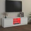 vidaXL Meuble TV avec lumi&egrave;res LED Blanc 120x30x36 cm