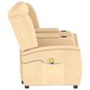 vidaXL Fauteuil de massage inclinable et porte-gobelets 4 places crème