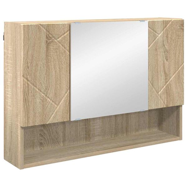 vidaXL Armoire Miroir Ch&ecirc;ne Sonoma 80 x 17 x 55 cm Bois d'ing&eacute;nierie