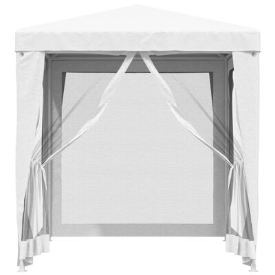 vidaXL Tente de réception avec 4 parois latérales en maille 2x2m Blanc