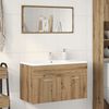 vidaXL Armoire lavabo de salle de bain ch&ecirc;ne artisanal bois ing&eacute;nierie