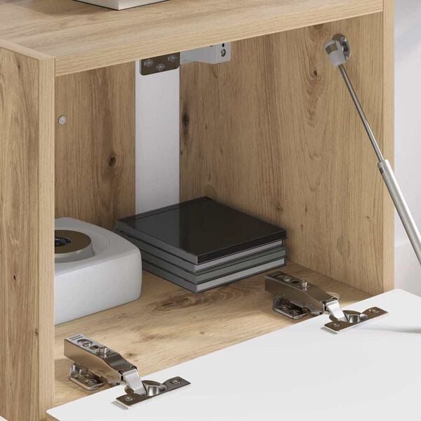 vidaXL Meuble TV mural Montage mural Ch&ecirc;ne artisan 60 x 31 x 29.5 cm