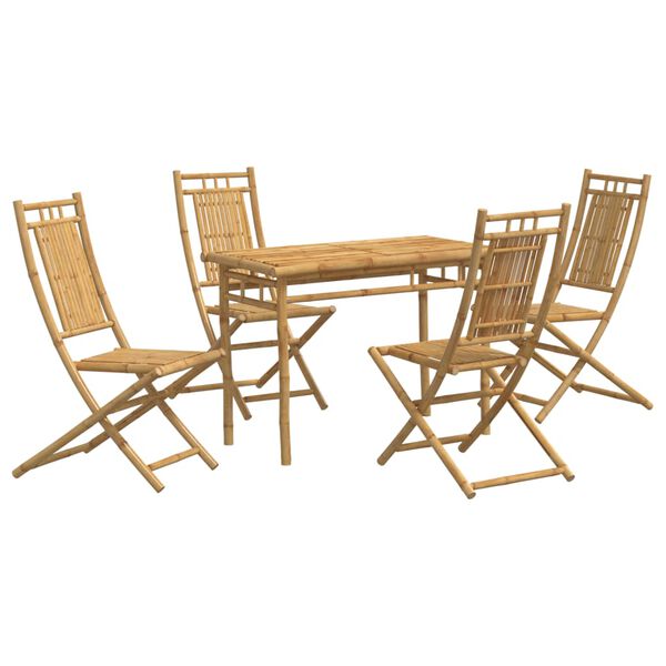 vidaXL Ensemble à manger de jardin 5 pcs bambou
