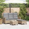 vidaXL Salon de jardin avec coussins forme de L 3 pcs beige polyrotin