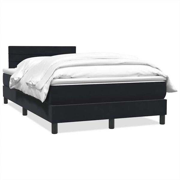 vidaXL Sommier &agrave; lattes de lit avec matelas noir 120x220 cm velours
