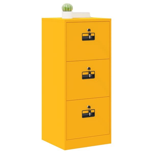 vidaXL Cabinet de Dossier Jaune moutarde 45,5 x 42 x 106,5 cm