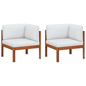 vidaXL Canap&eacute;s d'angle de jardin 2 pi&egrave;ces avec coussins Bois d'acacia et corde