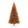 vidaXL Sapin de No&euml;l avec 300 LED avec support Dor&eacute; 240 cm PET