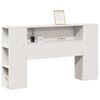 vidaXL T&ecirc;te de lit avec rangement blanc 160 cm bois massif de pin