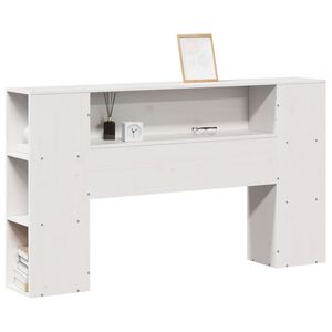vidaXL T&ecirc;te de lit avec rangement blanc 160 cm bois massif de pin