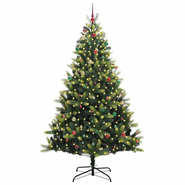 vidaXL Arbre de No&euml;l artificiel en silicone flexible 300 LEDs 240 cm
