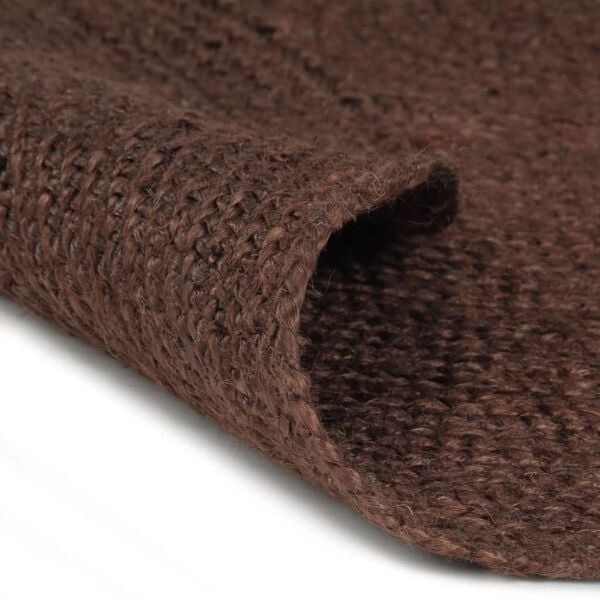 vidaXL Tapis fait &agrave; la main Jute Rond 150 cm marron