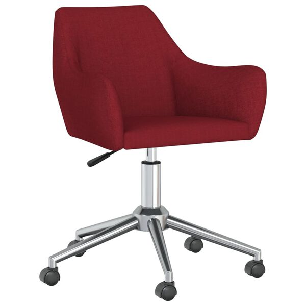 vidaXL Chaise pivotante de salle &agrave; manger Rouge bordeaux Tissu