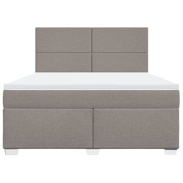 vidaXL Sommier &agrave; lattes de lit avec matelas Taupe 180x200 cm Tissu
