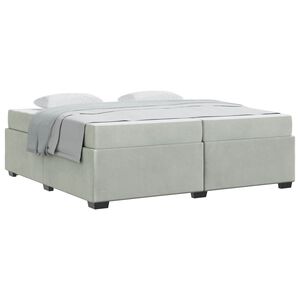 vidaXL Cadre de lit avec matelas Gris clair 200 x 200 cm tissu