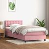 vidaXL Sommier &agrave; lattes de lit avec matelas rose 90x210 cm velours