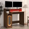 vidaXL Bureau et lumières LED Chêne brun 97x45x90 cm Bois d'ingénierie