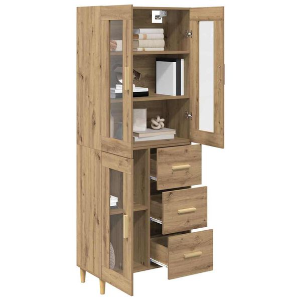 vidaXL Haut Armoire avec tiroir Ch&ecirc;ne artisanal 69,5 x 34 x 180 cm
