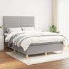vidaXL Sommier &agrave; lattes de lit avec matelas Gris clair 140x200cm Tissu