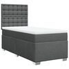 vidaXL Sommier &agrave; lattes de lit et matelas Gris fonc&eacute; 90x190 cm Tissu