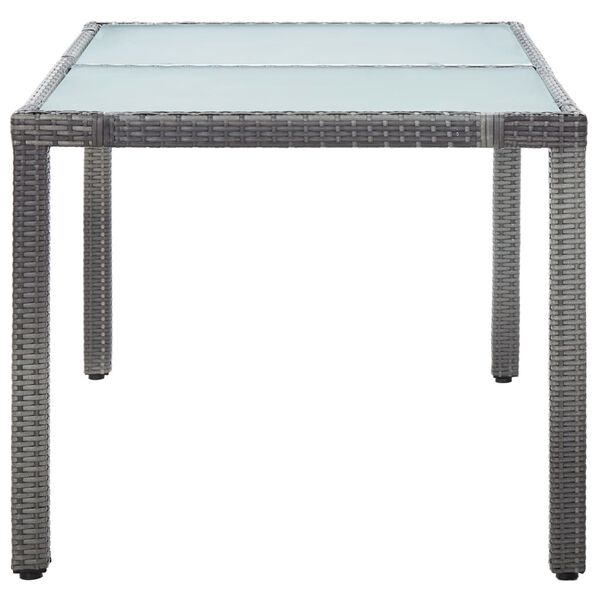 vidaXL Table de jardin Gris 150x90x75 cm R&eacute;sine tress&eacute;e
