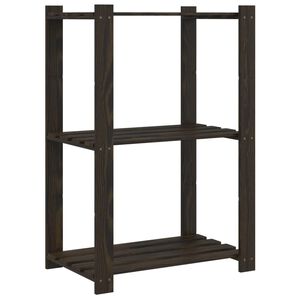 vidaXL Support de rangement &agrave; 3 niveaux noir 60x38x90 cm bois pin