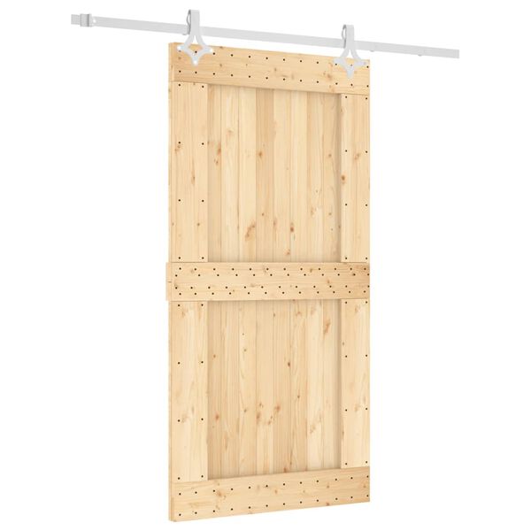 vidaXL Porte coulissante et kit de quincaillerie 100x210 cm pin massif