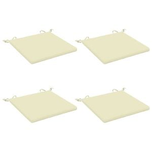 vidaXL Coussins de si&egrave;ge 4 pi&egrave;ces SOEST 4 pc 100 % polyester Cr&egrave;me