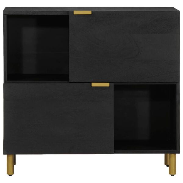 vidaXL Buffet noir 80x33x75 cm bois d'ing&eacute;nierie