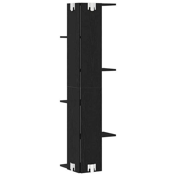 vidaXL Étagère d'angle murale Chêne noir 36.5 x 36.5 x 140 cm