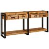 vidaXL Tables console avec tiroir 2 pcs Marron Bois de Mangue Massif