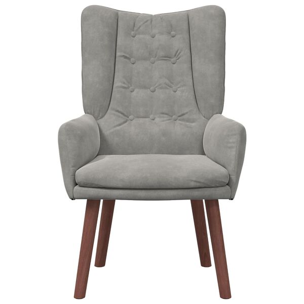 vidaXL fauteuil Gris clair 63 x 67 x 94 cm Velours