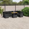 vidaXL Salon de jardin 9 pcs avec coussins noir r&eacute;sine tress&eacute;e