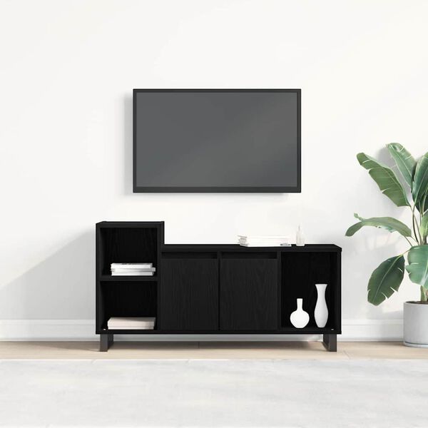 vidaXL Ensemble meuble TV Montage mural Ch&ecirc;ne noir 100 x 35 x 55 cm