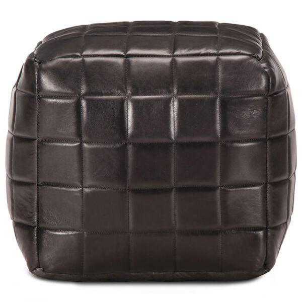 vidaXL Pouf 40 x 40 x 40 cm Noir Cuir v&eacute;ritable de ch&egrave;vre