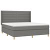 vidaXL Sommier &agrave; lattes de lit matelas LED Gris fonc&eacute; 180x200 cm Tissu