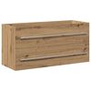 vidaXL Meuble sous-vasque de salle de bain en ch&ecirc;ne massif 100 x 38,5 x 48 cm bois d'ing&eacute;nierie