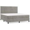 vidaXL Sommier &agrave; lattes de lit et matelas Gris clair 140x200cm Velours