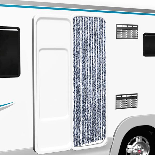 vidaXL Moustiquaire Bleu et blanc 56x200 cm Chenille