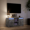 vidaXL Meuble TV avec LED gris béton 100x34x50 cm bois d'ingénierie