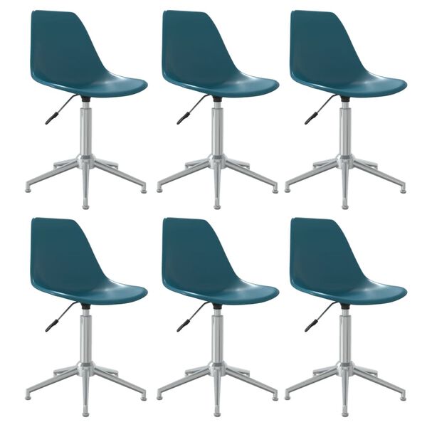 vidaXL Chaises pivotantes à manger lot de 6 Turquoise PP